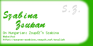 szabina zsupan business card